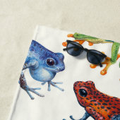 Serviette De Plage Grenouilles sur blanc naturel (En situation)