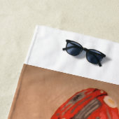 Serviette De Plage Greyhound in red car at the Beach (En situation)