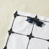Serviette De Plage Grille Naturelle Blanc Cassé (En situation)