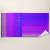 Serviette De Plage Grille Ombre rose violet personnalisée (Devant)