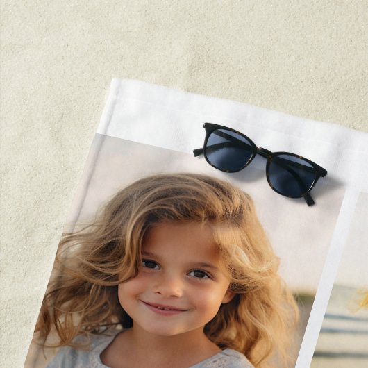 Serviette De Plage Grille photo minimal 8 - Blanc (En situation)