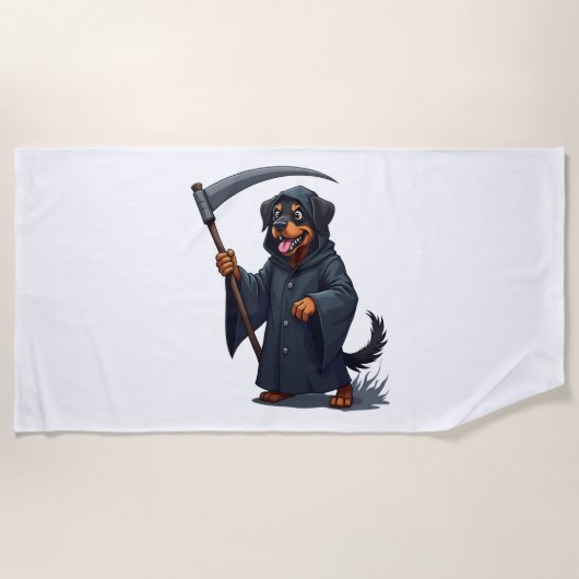 Serviette De Plage Grimper Reaper Rottweiler Chien (Devant)