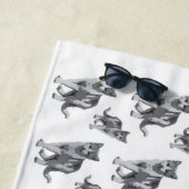 Serviette De Plage Gris chaton (En situation)