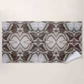 Serviette De Plage Gris et art Abstrait Brown (Devant)