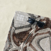 Serviette De Plage Gris et art Abstrait Brown (En situation)