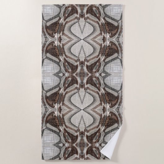 Serviette De Plage Gris et art Abstrait Brown (Devant)