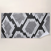 Serviette De Plage Gris Motif de serpent (Devant)