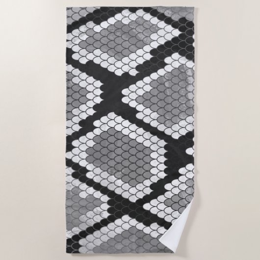 Serviette De Plage Gris Motif de serpent (Devant)