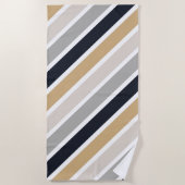 Serviette De Plage Gris, Noir et Tan n (Devant)