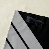 Serviette De Plage Gris noir rayé les années 70 80s Retro Racing rayp (En situation)