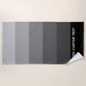 Serviette De Plage Gris rétro avec nom Simple Sans Serif (Devant)
