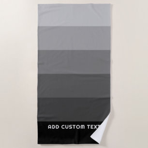 Serviette De Plage Gris rétro avec nom Simple Sans Serif