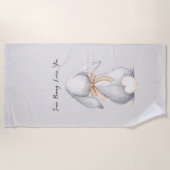 Serviette De Plage Gris Some Bunny vous aime (Devant)