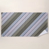 Serviette De Plage Gris Vert Et Gris Noir Sur Papier Aquarelle (Devant)