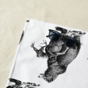 Serviette De Plage Grizzly ours chasse cerfs Dessin simple