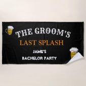 Serviette De Plage Groomsmen moderne Black Mariage Bachelor Party (Devant)