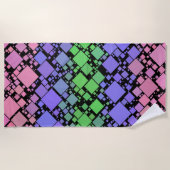 Serviette De Plage Groovy Boho Rétro Mod Géométrique Fierté Trigender (Devant)