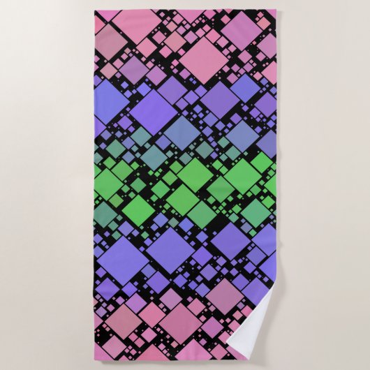 Serviette De Plage Groovy Boho Rétro Mod Géométrique Fierté Trigender (Devant)