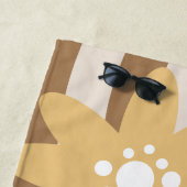 Serviette de plage Groovy Florals Jaune Marron Nom (En situation)