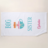 Serviette De Plage Grosse Soeur Tea personnalisé Texte personnalisé (Devant)