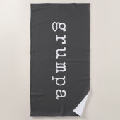 Serviette De Plage Grumpa | Grossesse grumeuse en noir et blanc (Devant)