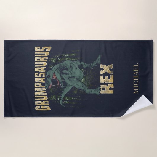 Serviette De Plage Grumpasaurus Rex Dinosaur T Rex Grandpa (Devant)