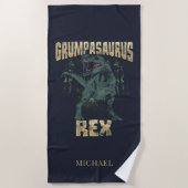 Serviette De Plage Grumpasaurus Rex Dinosaur T Rex Grandpa (Devant)