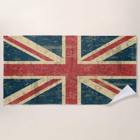 Serviette De Plage Grungy Union Jack (Devant)
