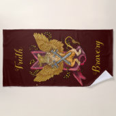 Serviette De Plage Gryphon mystique avec des épées (Devant)