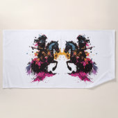 Serviette De Plage Guerrier équitation cheval en aquarelle (Devant)