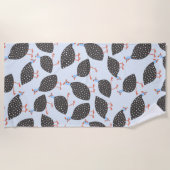 Serviette De Plage Guinée Fowl mignon Motif d'oiseaux (Devant)