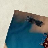 Serviette De Plage Guitare acoustique hawaïenne Beach Towel (En situation)