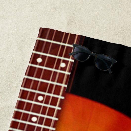 Serviette De Plage Guitare acoustique noire (En situation)