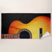 Serviette De Plage Guitare acoustique noire (Devant)