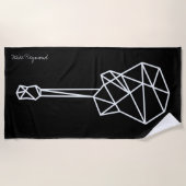 Serviette De Plage guitare de musique cool géométrique en noir (Devant)