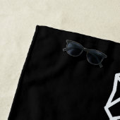 Serviette De Plage guitare de musique cool géométrique en noir (En situation)