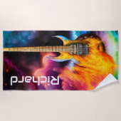 Serviette De Plage Guitare électrique flamboyante (Devant)