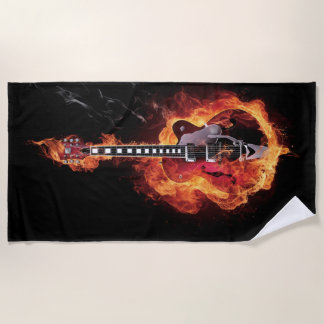 Serviette De Plage Guitare flambée