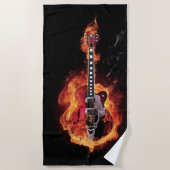 Serviette De Plage Guitare flambée (Devant)