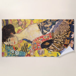 Serviette De Plage Gustav Klimt Dame avec éventail