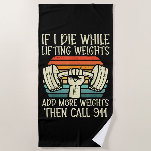 Serviette De Plage Gymnase Si Je Mouds Lifting Peser Drôle Exercice F (Devant)
