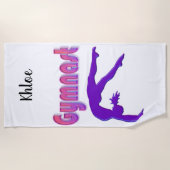 Serviette De Plage Gymnaste Power Tumbling Purple Metallen (Devant)