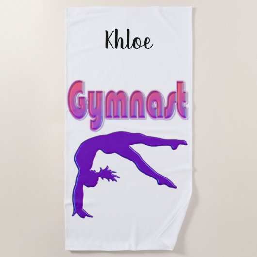 Serviette De Plage Gymnaste Power Tumbling Purple Metallen (Devant)