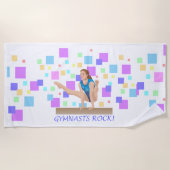 Serviette De Plage Gymnaste Rock ! Bouton Solde (Devant)