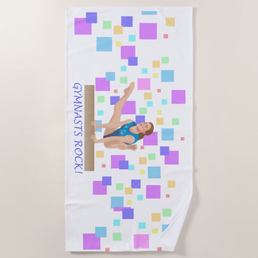 Serviette De Plage Gymnaste Rock ! Bouton Solde (Devant)