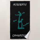 Serviette de plage Gymnastique acrobatique avec ju (Devant)