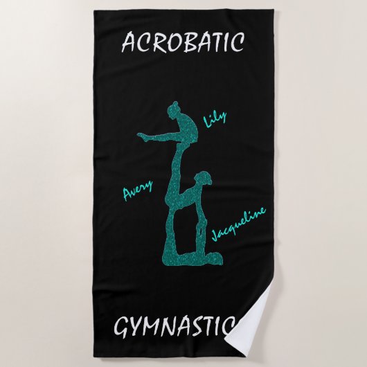 Serviette de plage Gymnastique acrobatique avec ju (Devant)