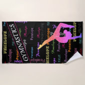 Serviette de plage Gymnastique avec nom de gymnast (Devant)