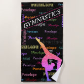 Serviette de plage Gymnastique avec nom de gymnast (Devant)