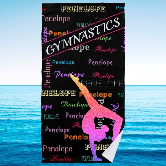 Serviette de plage Gymnastique avec nom de gymnast